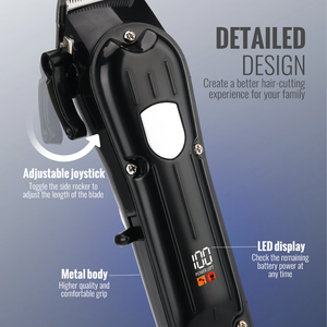 מכונת תספורת מקצועית נטענת אלחוטית לגברים PRITECH עם גוף מתכת בהתאמה אישית - Product Image 3