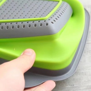 <span class=keywords><strong>Grande</strong></span> Cestello Quadrato Pieghevole in Plastica Lavabile in Lavastoviglie, Scolapasta da Cucina per Lavaggio Verdure - Product Image 3