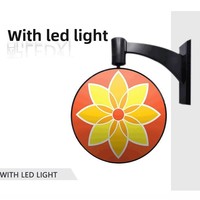 Boîte à lumière en plastique rotative à 360 degrés double face, personnalisée, résistante à la pluie et au soleil, panneau d'affichage LED mural