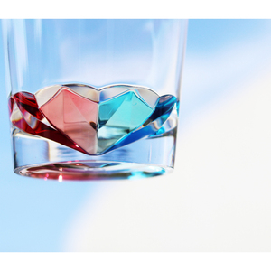 Gobelet taille diamant corps clair fond coloré finition arc-en-ciel-couleur printemps 300ml 500ml. - Product Image 5
