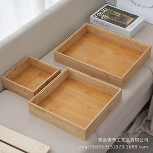 Qinghe Square <b>Acrylic</b> Bamboo Tray 20x20x6.5cm Bread <b>Storage</b> Display For Cake Shop - Product Image 3