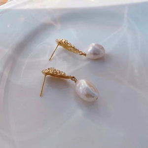 Pendientes de Plata de Ley S925 con Perlas DIY, Estilo Barroco, con Cuentas Redondas de 8-15 mm, Modelo 21335 - Product Image 3