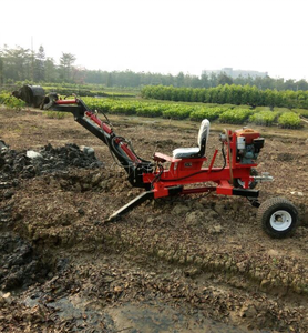 Nhỏ 9HP Động Cơ Xăng Towable Backhoe Wheel Loader Nhỏ Backhoe Trailed Máy Xúc Di Động Digger - Product Image 2