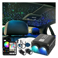 Kit d'éclairage ciel étoilé à fibres optiques, contrôle musical via application Bluetooth, multicolore RGB, lampe étoile pour intérieur de voiture