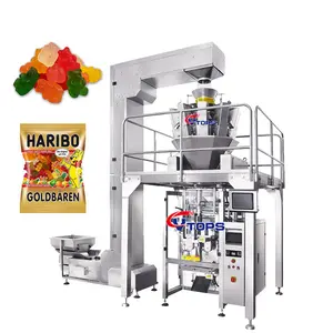 Máquina de sellado de llenado de pesaje de alimentos congelados VFFS Candy, máquina de envasado de alimentos con alta precisión