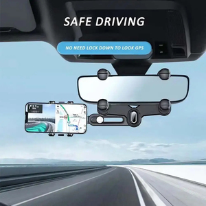 2024 phổ quát 360 xoay có thể thu vào xe điện thoại chủ gương chiếu hậu lái xe ghi khung xe điện thoại di động hỗ trợ đứng - Product Image 3