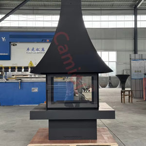 Poêle à <span class=keywords><strong>bois</strong></span> monté sur le <span class=keywords><strong>toit</strong></span> <span class=keywords><strong>de</strong></span> l'hôtel intérieur enduit noir cheminée suspendue flottante cocon cheminée suspendue - Product Image 5