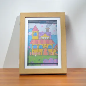 Kids <strong>Art</strong> <strong>Frames</strong> Front Opening Eco-friendly MDF Handmade Artwork Picture <strong>Frame</strong> Changeable Displays Crafts <strong>Children</strong> Drawing Wall - Product Image 2