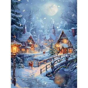 SONGWOOART <span class=keywords><strong>neige</strong></span> noël diamant peinture <span class=keywords><strong>paysage</strong></span> bricolage plein diamant broderie <span class=keywords><strong>paysage</strong></span> mosaïque image <span class=keywords><strong>de</strong></span> strass décor à la maison - Product Image 1