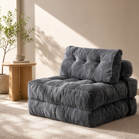 Fauteuil canapé sans structure pliable, rembourré, inclinable, convertible en lit, une place, excellent confort pour salon