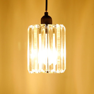 Paralume Cilindrico per Lampadario, Accessorio Creativo <span class=keywords><strong>in</strong></span> <span class=keywords><strong>Vetro</strong></span> Trasparente, Portalampada LED Moderno con Cavo 120 - Product Image 1
