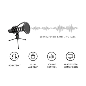 USB Condenser Microphone Máy Tính PC Mic BKD-10 Tripod Đứng Lọc Sốc Núi Tương Thích Với Windows MACOS Máy Tính Xách Tay PC - Product Image 6