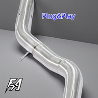 Silencieux intermédiaires arrière en acier inoxydable à longueur égale, compatibles avec les systèmes d'échappement Valvetronic BMW M2/M3/M4 G87/G80/G82 3.0T, pour un son profond et puissant.