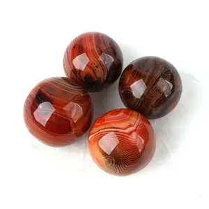 Gems Popular sale Healing Crystals Stone Loose Ball Shape Beads Loose Gemstone Red Tiger Eye 3-4 Ball ornaments garden decor