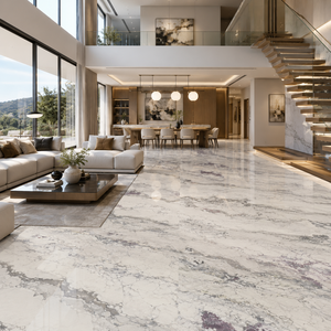 หินอ่อนขัดเงา UnionStone สีขาววานติกัน แผ่นใหญ่ หินแคลไซต์ร่วมสมัย สำหรับห้องครัวและห้องน้ำ - Product Image 4