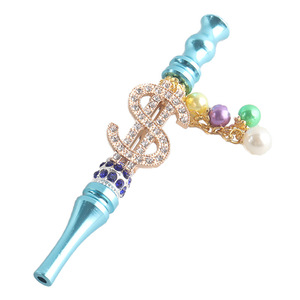 Boquilla Premium de Metal para Cachimba con Diamantes de Imitación, Punta Reutilizable para Shisha con Filtro Higiénico, Accesorio Portátil Artístico - Product Image 1