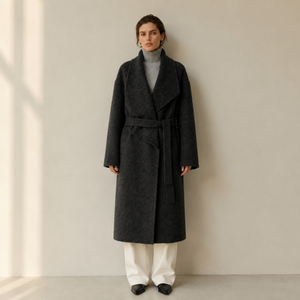 Abrigo Clásico de Lana para Mujer con un Solo Botón, Abrigo Cruzado de Invierno, Informal, Suave, Cálido, con Forro de Cachemira - Product Image 3