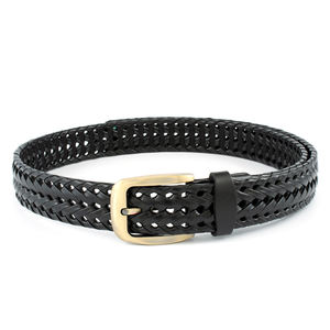 Cinture lavorate a maglia da <span class=keywords><strong>donna</strong></span> intrecciate in vera pelle <span class=keywords><strong>marrone</strong></span> nero di lusso con fibbia in oro personalizzato - Product Image 4