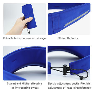 Casquette de soleil universelle pliable pour l'été, la course et le sport, avec ouverture pour lunettes, réglable, personnalisable, avec logo réfléchissant pour femme - Product Image 2