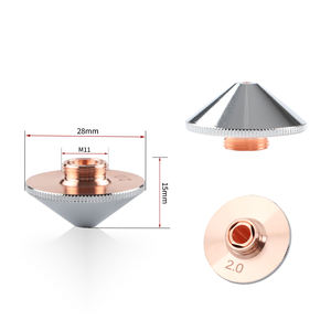 Boquilla Láser de Una/Doble Capa, Diámetro 28 mm, <span class=keywords><strong>Calibre</strong></span> 0.8 - 5.0 mm para Cabezal de Corte Láser de Fibra Precitec WSX Raytools - Product Image 1