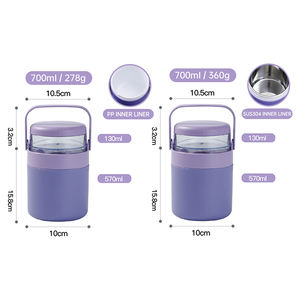 Lekfre SS304 cangkir Yogurt baja tahan karat dengan tutup pegangan dengan sendok plastik cangkir sereal ambil dan jalankan dengan Topping - Product Image 6