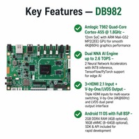 ATSC3.0 안드로이드 TV 마더보드 개발 보드 쿼드 코어 Cortex-A55 최대 1.8GHz 2GB RAM 16GB ROM