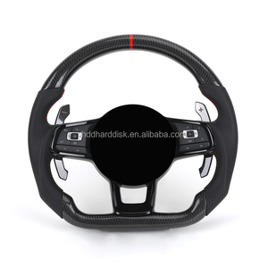 Volante de Cuero con ACC <span class=keywords><strong>R</strong></span> Line para VW Volkswagen <span class=keywords><strong>Golf</strong></span> 6 7 7.5 8 <span class=keywords><strong>R</strong></span> MK6 MK7 MK8 Polo Passat B8 CC Scirocco Tiguan Touran - Product Image 1