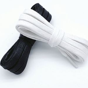 YS RTS Flat Flat Color Waxed Shoelaces 7mm No Material Factory Stock Wholesale for Skate Shoes <b>Hiking</b> Shoes Sneakers Martin - Product Image 2