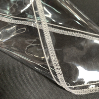 Couvercle de table en PVC transparent imperméable, personnalisé avec bord de fil à coudre