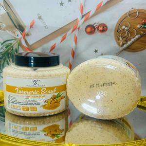 Scrub Sbiancante alla Curcuma per <span class=keywords><strong>Viso</strong></span> e Corpo, Crema Esfoliante Illuminante, Detergente Delicato Idratante per la Cura della Pelle - Product Image 3