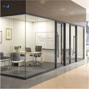 <span class=keywords><strong>Cloison</strong></span> en verre insonorisée 45 dB à installation rapide, système mural extérieur en aluminium robuste de 84 mm pour écoles et hôpitaux - Product Image 2