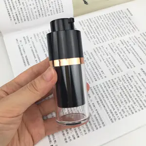 Clear Black Round Double Wall Twist up Cosmetic Airless Cream Serum Pump Bottles Cosmetic Packaging as 15ml 30ml 50ml UTXA-15-50