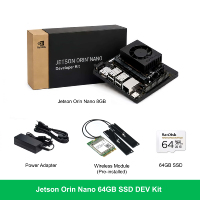 Kit de Desarrollo NVIDIA Jetson Orin Nano 8GB Super, Computadora de Borde con IA, 67 TOPS, con Módulo Inalámbrico/SSD/Pantalla/Cámara Opcionales