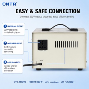 Régulateur de tension automatique SVC-1000VA 1KVA monophasé 220V AC avec affichage numérique LCD <span class=keywords><strong>AVR</strong></span> pour appareils électroménagers et de bureau - Product Image 2