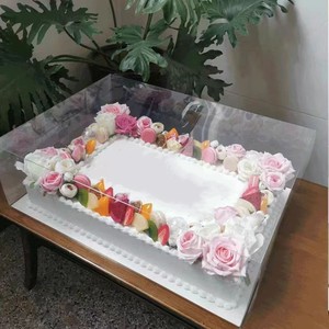 Boîte à gâteaux en dalle rectangulaire de qualité supérieure 28*20*7 "boîte d'emballage de gâteau de célébration de fête de mariage de remise des diplômes entièrement transparente - Product Image 1