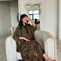 Abayas Ouvertes en Chiffon Prêtes à l'Expédition Collection Filles Abaya Colorée Manches Longues Occasion Fête Abaya Ouverte Tendance 2025