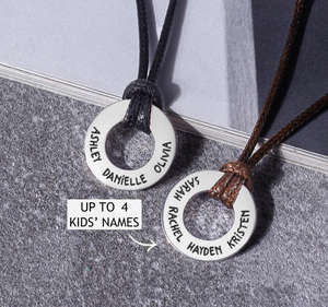 Collar de Acero Inoxidable Personalizado para Hombre, con Cordón de Cuero, <span class=keywords><strong>Palabras</strong></span> Inspiradoras Grabadas, Nombre de Niño, Regalo de Cumpleaños para Papá - Product Image 3