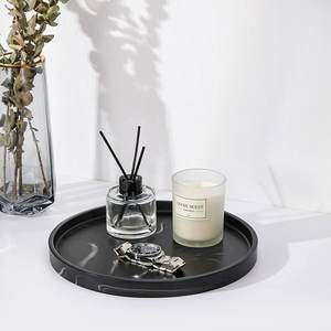 Plateau rond en résine salle de bain vanité plateau cuisine évier rangement plante comptoir organisateur plateau de service - Product Image 3