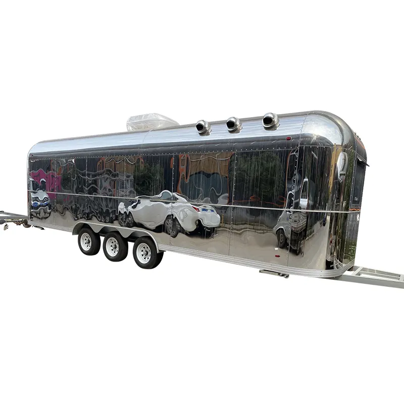 Food Busje Custom Airstream Mobiele Fast Food Truck Commerciële Catering Mobiele Bar Bbq Food Trailers Met Volledige Keuken Apparatuur