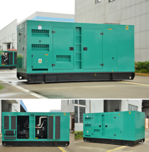 เครื่องกำเนิดไฟฟ้าแบบเงียบพร้อมหลังคาคลุม ขนาด 300KVA 320KVA 350KVA 240KW 250KW 280KW แบบขายส่ง สตาร์ทอัตโนมัติ โครงเปิด 480V - Product Image 1
