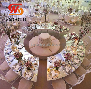 SMOOTH High-class Silver Gold Shiny Mirror Tablecloth Wedding <b>Table</b> Decor Half Round <b>Table</b> Cover for Banquet Dining <b>Table</b> - Product Image 5