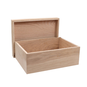 Caja de regalo personalizada Caja de embalaje Color natural Tapa de madera de pino elegante Madera con decoración transparente Caja de madera de Europa