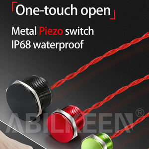 16mm 19mm 22mm quá trình oxy hóa Piezo đẩy nút chuyển đổi IP68 nhôm phẳng đầu momentary không thấm nước đẩy trên cửa chuông chuông cửa - Product Image 1