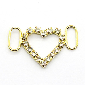 Nouveau 21*33MM Double Anneau Bijoux Fermoir Or Argent Strass <span class=keywords><strong>Coeur</strong></span> Alliage <span class=keywords><strong>Corps</strong></span> pour DIY Vêtements Chaussures Maillot De Bain Accessoires - Product Image 6