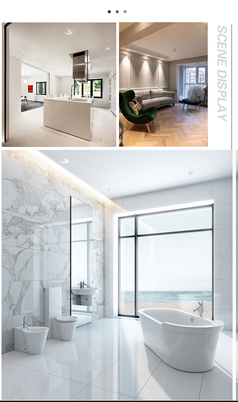 Ip65 Waterproof Recessed Downlight Anti Glare Trimless For Kitchen