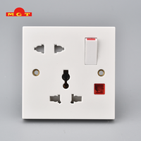 Enchufe Universal Multifunción de 13A 16A con Interruptor Individual y Luz de Neón, Enchufe de Pared Eléctrico para el Hogar