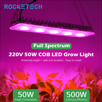 Prise UE Full Spectrum COB LED Grow Light 50W LED Refugium Plant Light Convient aux plantes d'intérieur d'extérieur Veg Bloom Greenhouse