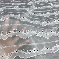 Tissu en maille florale respirant, soluble dans l'eau, 100% coton, dentelle pour robe brodée ou hawaïenne, tissu en coton pour broderie