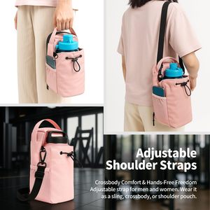 <b>Magnetic</b> Gym Bag Oxford Water Bottle Bag with Polyester Lining Portable Crossbody Bag for Daily Outing Fitness Gym <b>Holder</b> - Product Image 4