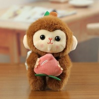 Goedkope prijs op maat gemaakte kleine fruit aapje hanger knuffel speelgoed sleutelhanger pluche dieren voor kinderen Halloween